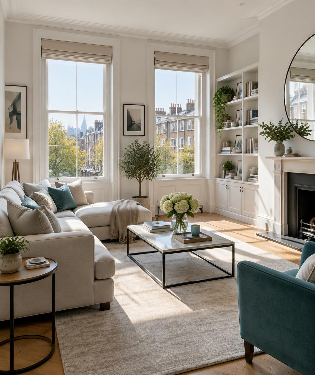 A spotless London living room after a Keyturn Clean